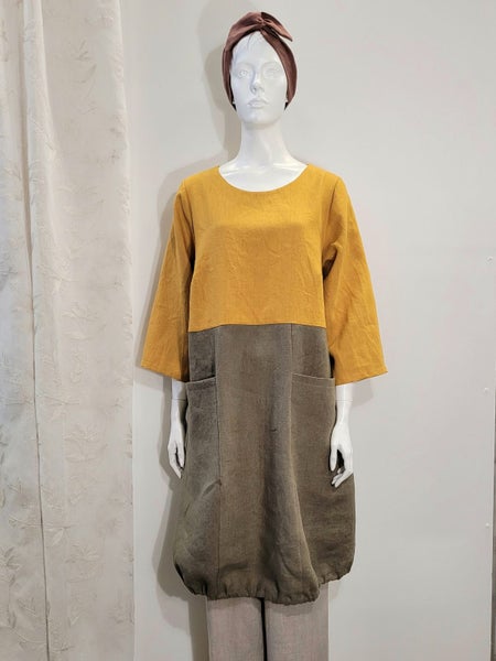 Aina linnekl&auml;nning &ndash; Gul-khaki,  storlekar XS och S