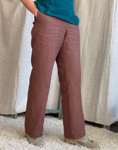 Pihlaja - pellavahousut, pehme&auml; ruskea 168 cm mitoitus