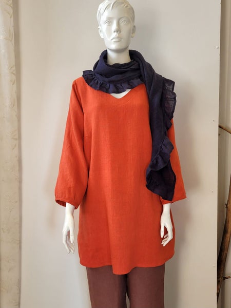 Iris linneblus &ndash; orange storlek S