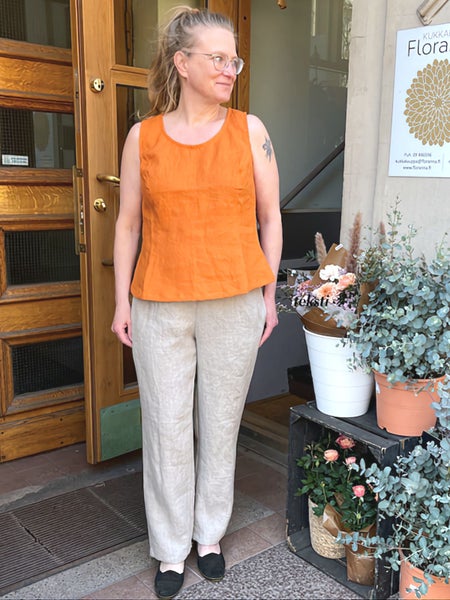 Kataja - pellavahousut, naturel 160 cm mitoitus