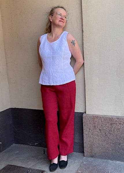 Kataja linnebyxor, r&ouml;d 160 cm