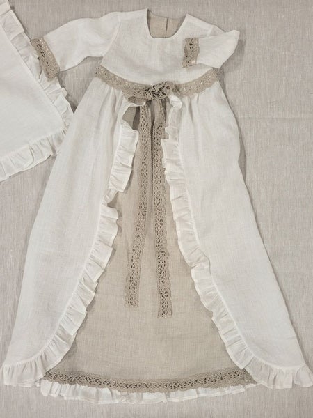 Mets&auml;t&auml;hti dopkl&auml;nning linne &ndash; naturf&auml;rg spets 62 cm