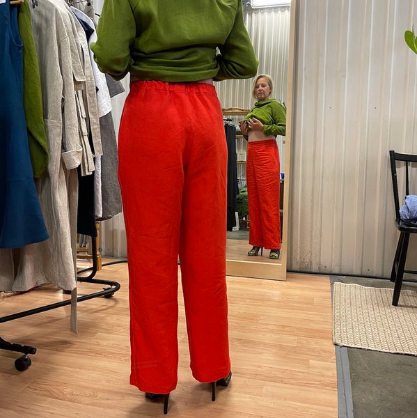 Pihlaja - pellavahousut, hehkuva oranssi 168 cm mitoitus