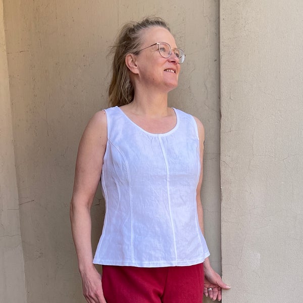 Silmu linnetopp &ndash; Vit storlek S